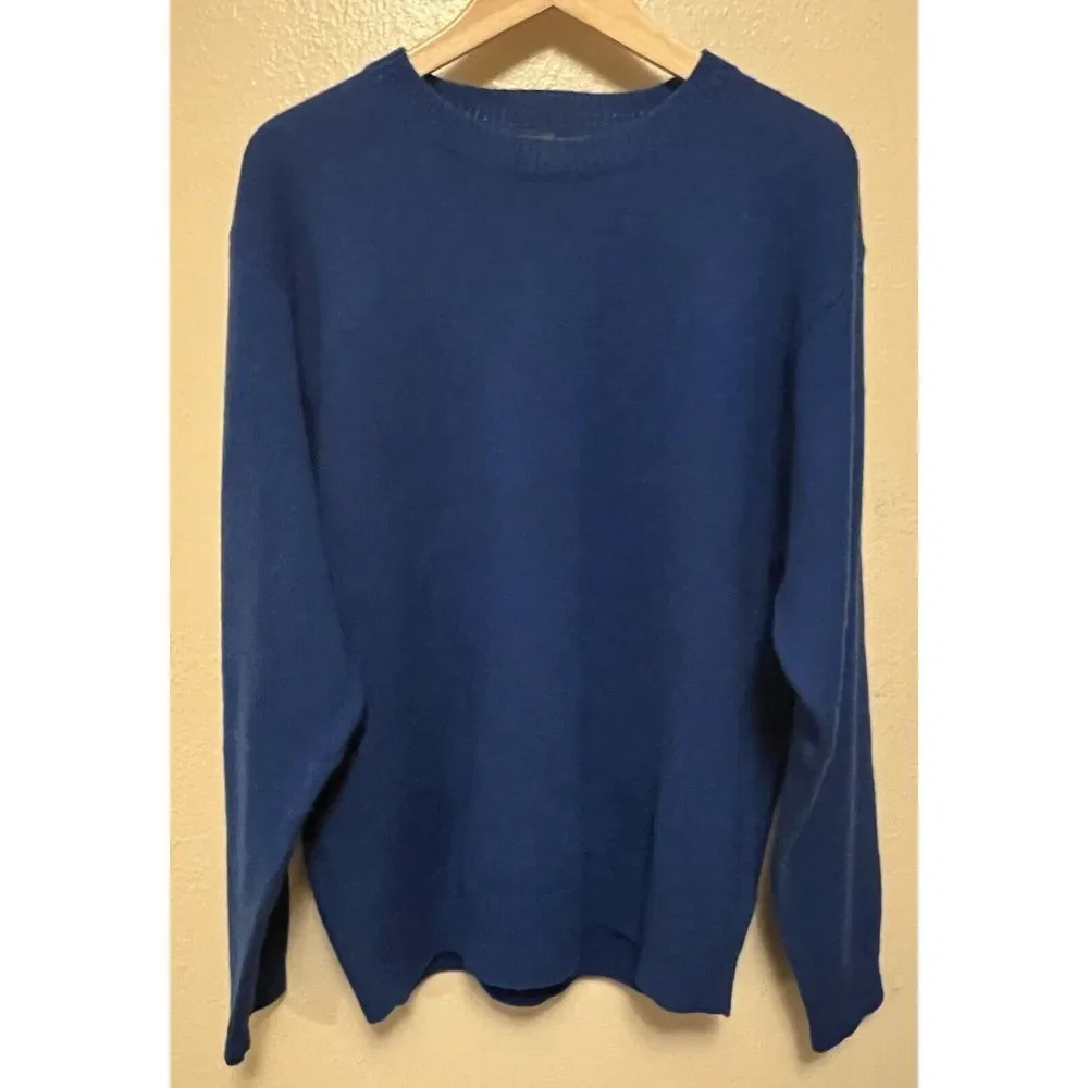 Pendleton Sweater Royal Blue Grandpa 100 Wool Washable Shetland Adult Mens Large